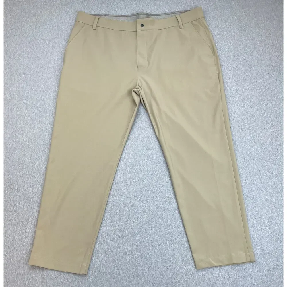 Nike Pants Mens 40 x 30 Beige Flat‎ Front Straight Fit Performance Golf